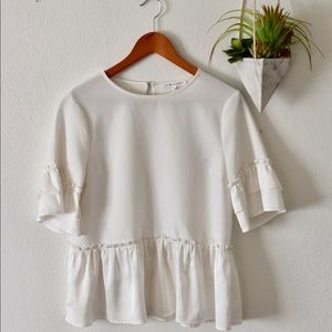 Ruffle Satin Blouse